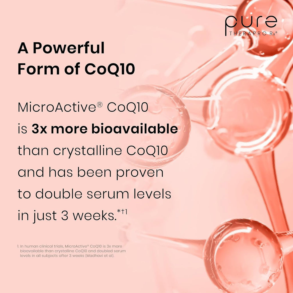 MicroActive CoQ10 Enhanced with MicroPQQ + Shilajit “Sustained Release” 60 Veg Caps | Convenient Once a Day Clinical Dose | 2 Month Supply | Vegan | Pharmaceutical Grade