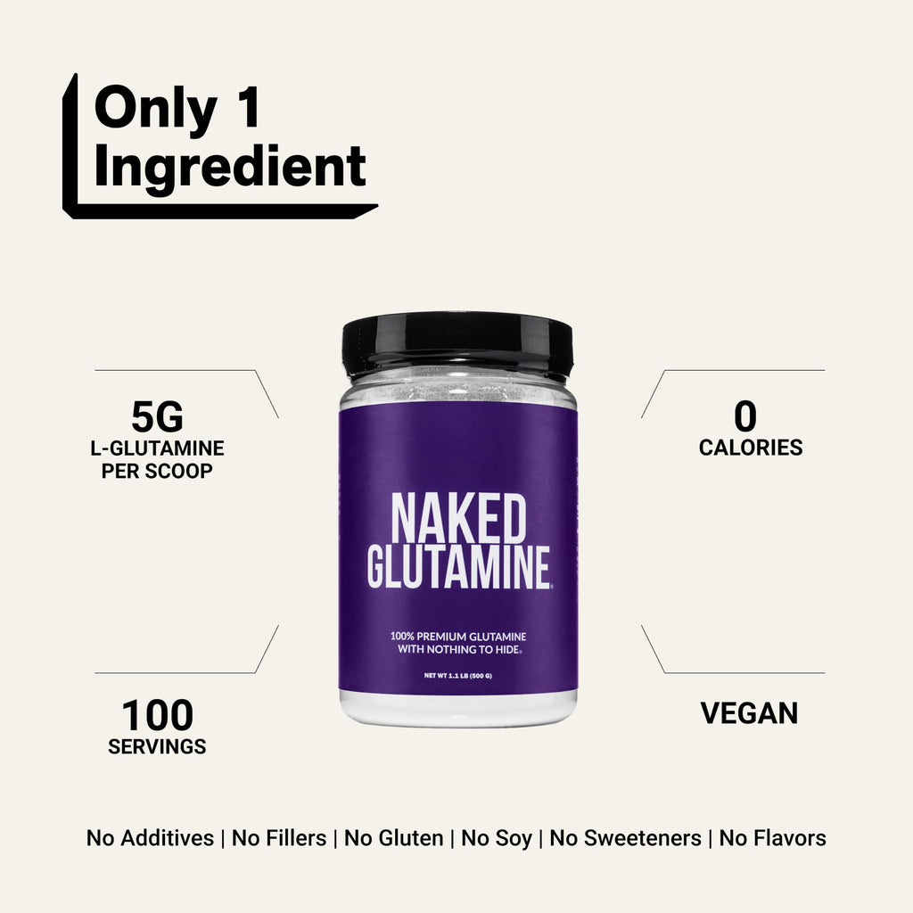 Pure L-Glutamine Made in the USA - 200 Servings - 1,000g, 2.2lb Bulk, Vegan, Non-GMO, Gluten and Soy Free. Minimize Muscle Breakdown & Improve Protein Synthesis. No Additives