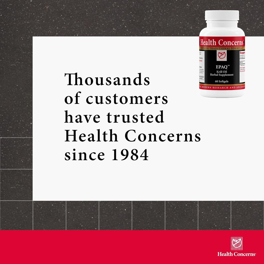 Health Concerns EPAQ – Brain Health Support Supplement – 1,000 mg of Krill Oil Per Serving – Cognitive Function & Heart Health – Chinese Herbal Supplement – Antioxidants & Phospholipids – 60 Softgels