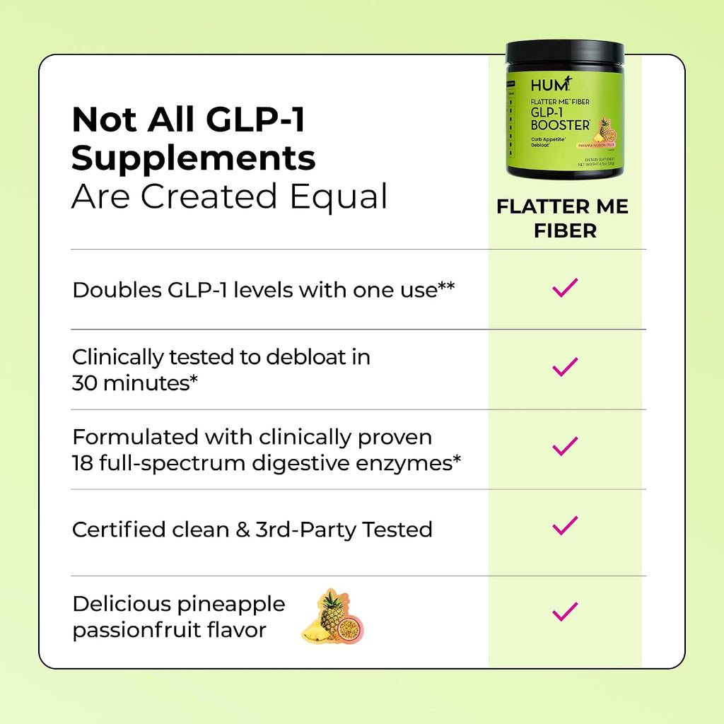 HUM Nutrition Flatter Me Fiber + Dream Team Magnesium Powder Bundle – Digestive Support Fiber & Magnesium Bisglycinate Drink Mix with L-Theanine & Tart Cherry, Cherry Lemon, 2-Product Wellness Routine