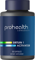 ProHealth Sirtuin 1 Activator | 60 Capsules | Resveratrol Combined with Pterostilbene Activates SIRT1 for Longevity & Cellular Support | Triple Lab-Tested, GMP-Manufactured in USA