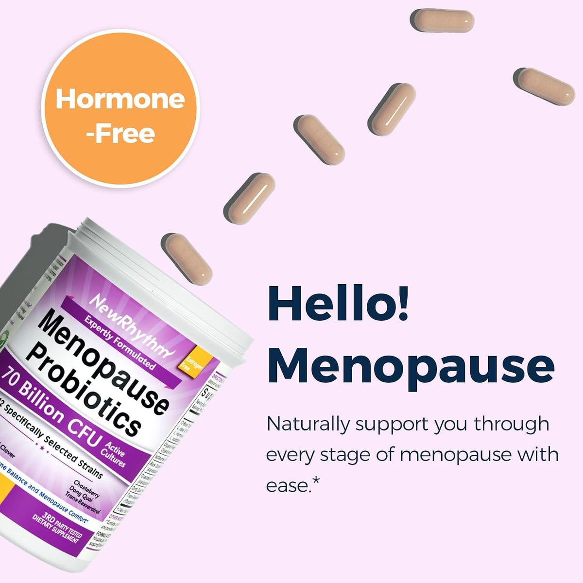 NewRhythm Digestion & Menopause Bundle: 7 Key Enzymes with Probiotics + Botanical Relief, Protease Amylase Lipase, Black Cohosh, 90 Vegan Caps