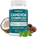 Happee Candida Cleanse Detox Supplement, Gut & Digestive Health, 90 Caps | For Women & Men - Yeast Overgrowth Support – Oregano, Caprylic Acid, Berberine & Probiotics