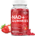 NAD+ Supplement Gummies, NAD Reveratrol Supplement for Women & Men, NAD+ with TMG, ALA, PQQ, CoQ10, Quercetin for Anti-Aging, Brain, Cellular Energy Health, Strawberry Flavor, 60ct