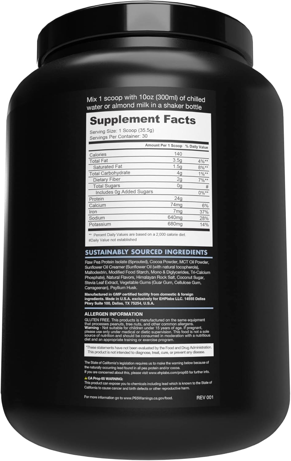 BLESSED Vegan Protein Powder - Plant Based Protein Powder Meal Replacement Protein Shake, 23g of Pea Protein Powder, Dairy Free, Gluten Free, Soy Free, No Sugar Added, 30 Servings (Cookies & Cream)