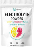 Micro Ingredients Electrolytes Powder, Sugar-Free Lemon Raspberry | 1,000 mg Potassium Per Serving. 139 Servings, 2 lb Bulk Supply, Hydration Drink Mix Powder. 0 Calorie, Keto Friendly. Non-GMO