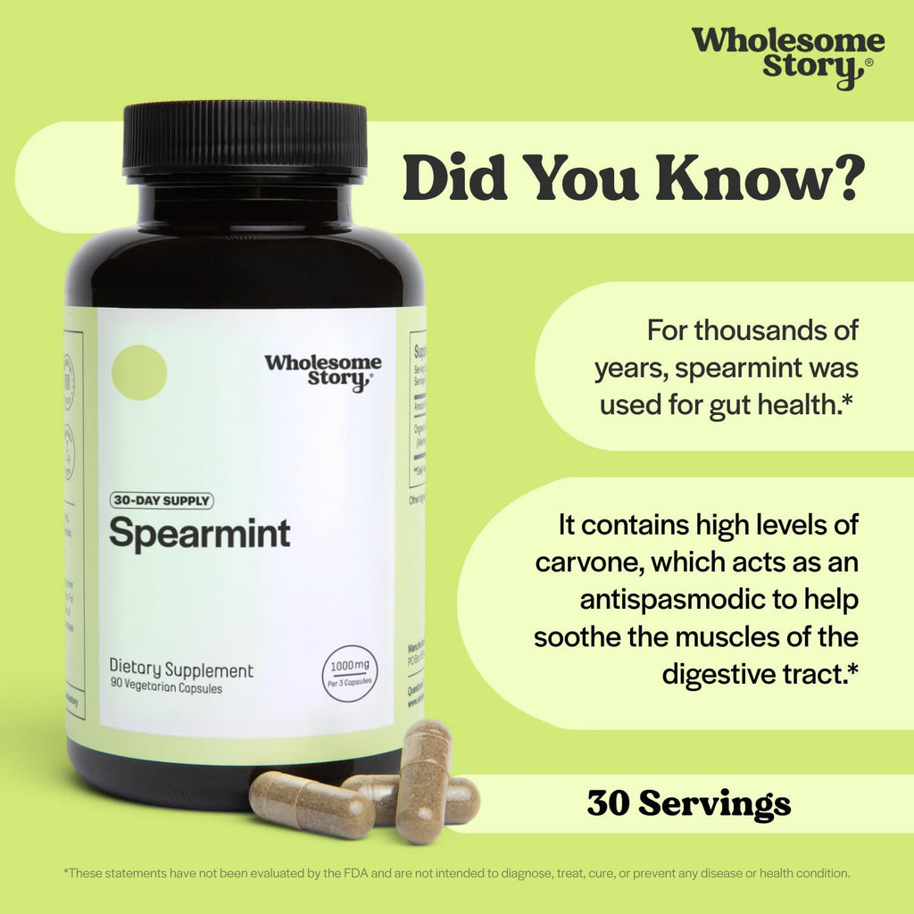 Organic Spearmint + Saw Palmetto | Organic Spearmint Capsules & Saw Palmetto for Women Bundle Supplement | Hormonal Balance Support | Supports Hair, Skin, and Nail Health | 30 & 100 Day Supply