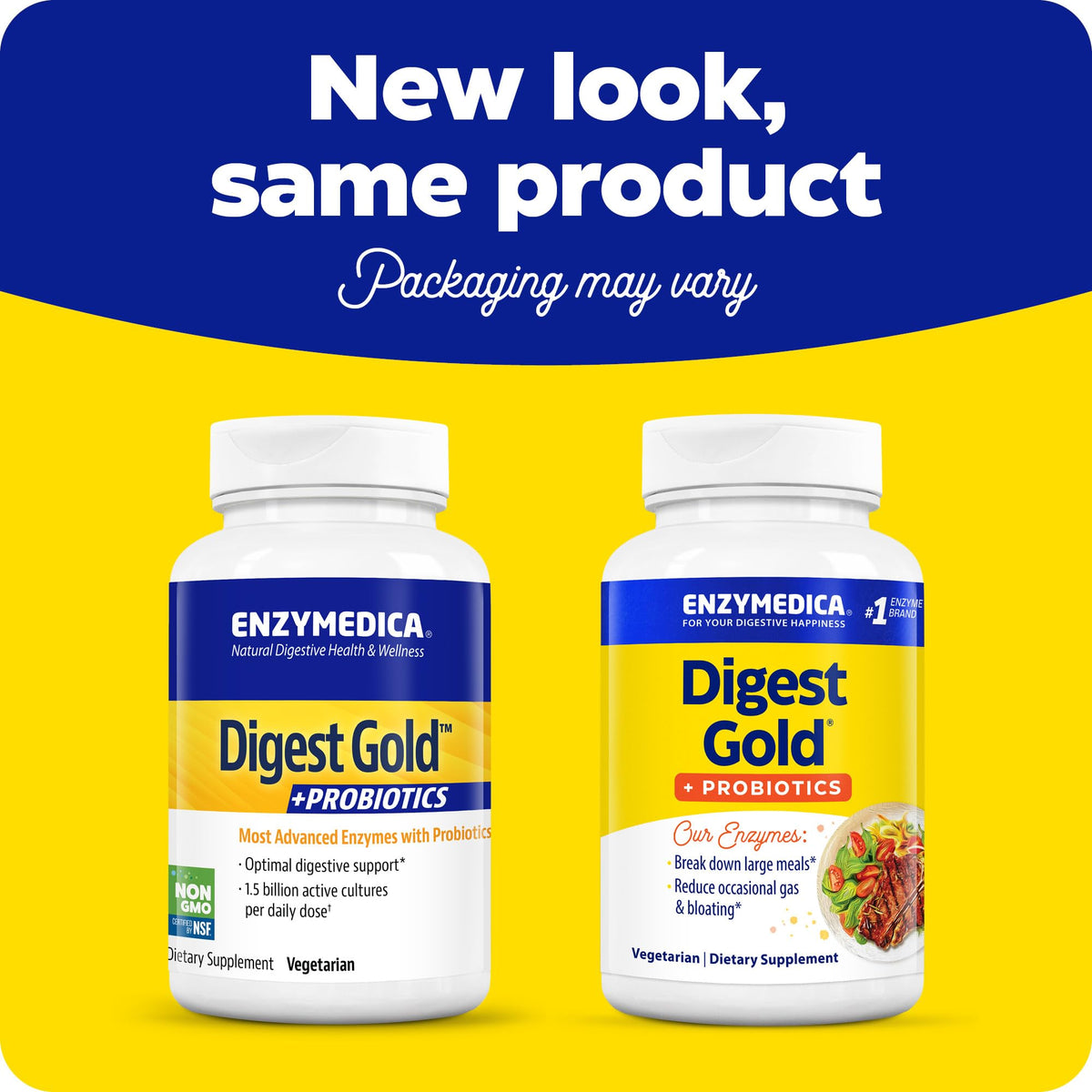 Enzymedica Digest Gold + Probiotics - Digestive Enzyme Supplement for Women & Men, Enzyme and Probiotic Capsules for Digestion, Gut Health Support, Helps Gas & Bloating, Vegetarian - 45 Caps