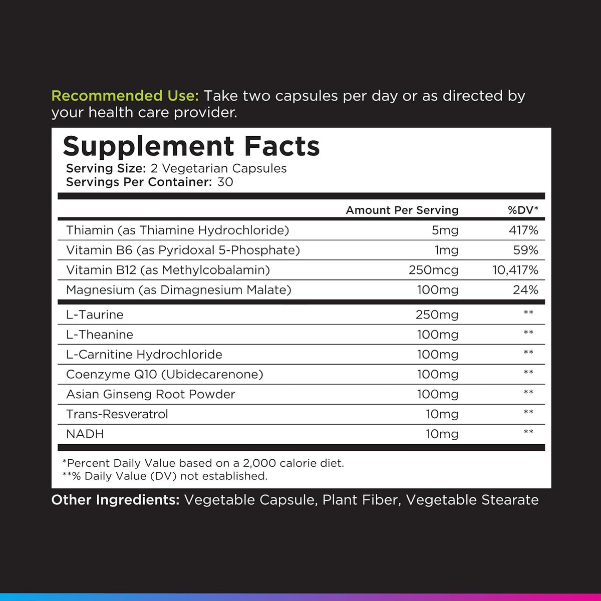 Livingood Daily Energy Support, 11-in-1 Supplement with Magnesium, Vitamin B6, B12, Amino Acids, L Carnitine, CoQ10, Ginseng & L Theanine, Supports Natural Energy for Men & Women, Vegan, 60 Capsules