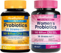 NewRhythm Gut Balance Bundle, Probiotics 50 Billion CFU & Women’s Probiotics (100B CFU), Daily Gut Health Support, Complete Feminine Care, 120 Capsules Total (Pack of 2)
