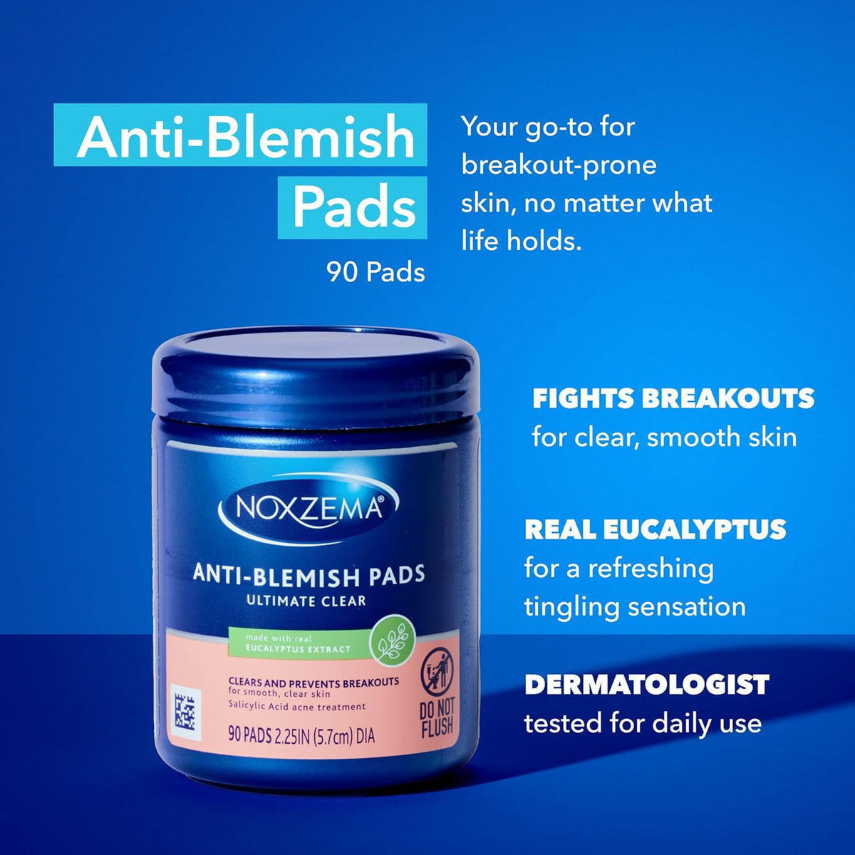 Noxzema Acne Treatment Bundle – Ultimate Clear Blemish Patches with Niacinamide and Tea Tree + Anti-Blemish Pads with 2% Salicylic Acid