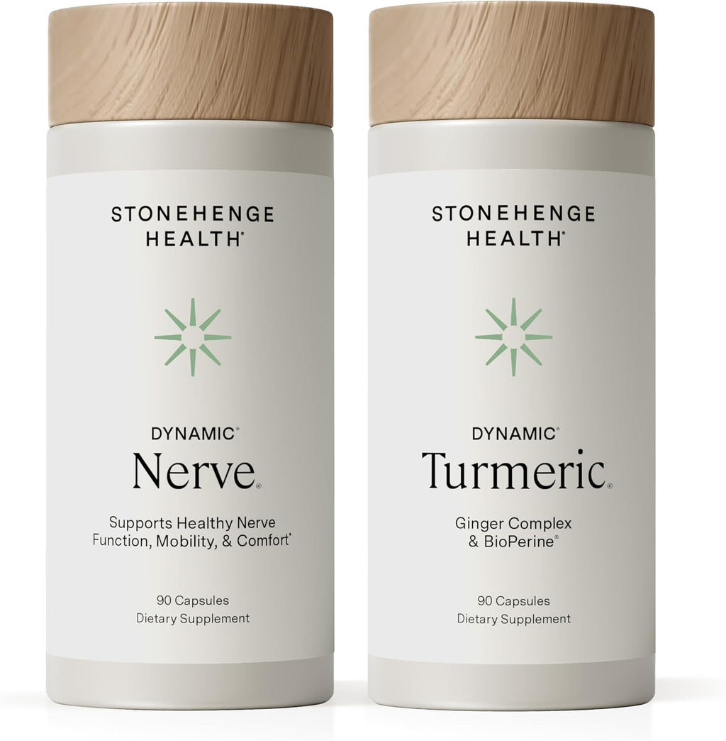 Stonehenge Health Dynamic Nerve + Dynamic Turmeric Bundle Supplements to Support Comfort, Tingling, Numbness, Burning