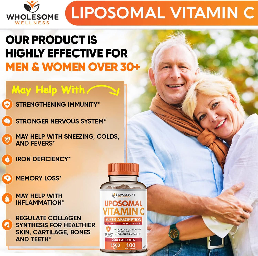 Wholesome Wellness Liposomal Vitamin C Capsules + Multi Collagen Protein Powder Hydrolyzed Bundle