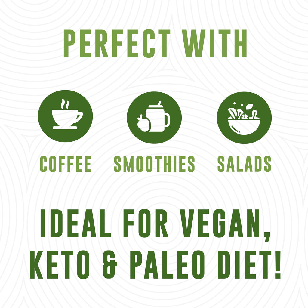 100% Coconut MCT Oil Liquid - MCT Oil C8 C10 for Sustained Mental Energy & Focus Support Great for Smoothies Salads Coffee & More - Palm Free Vegan Keto & Paleo Friendly 60+ Servings (32 Fl Oz)