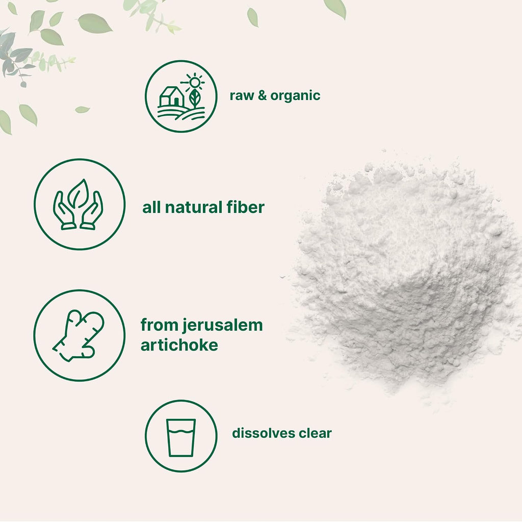 Micro Ingredients Organic Inulin FOS Fiber Powder, 2.2 lbs | Quick Water-Soluble Prebiotic | Natural Fiber for Smoothies & Drinks | Vegan Friendly, Dissolves Clear