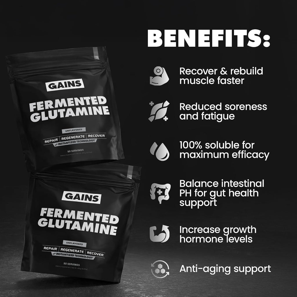 Gains in Bulk L-Glutamine Powder, Unflavored, 90 Servings