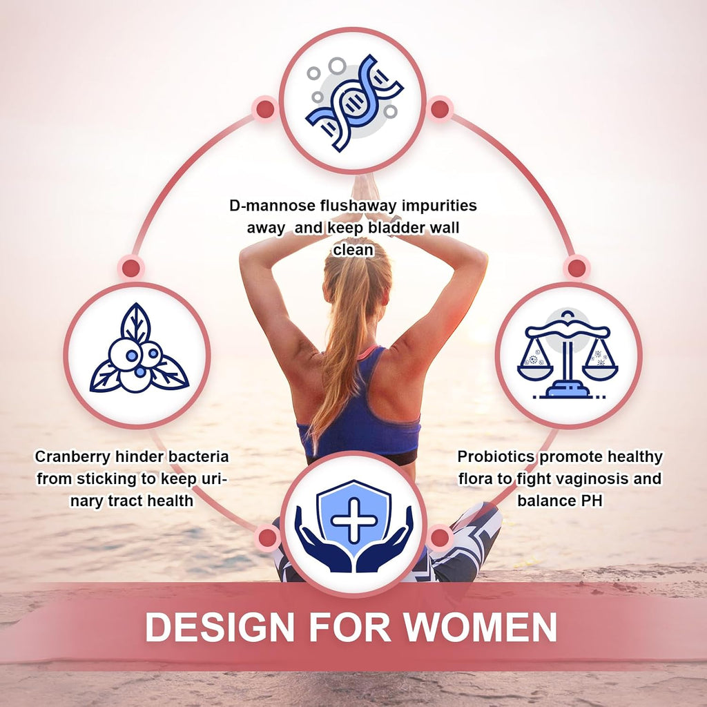NATURE TARGET Women's Probiotics Powder, 100 Billion CFU, 45 Servings | Prebiotics, D-Mannose And Cranberry, Supports Urinary Tract, Gut, And Digestive Health For Women, Light Cranberry Flavor