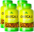 ALFA VITAMINS Omega 3 Fish Oil 1000mg Supplement, Supports Heart Health, Brain Function, Joint Mobility & Skin Hydration, 300mg Omega-3, 180mg EPA, 120mg DHA, 100 Softgels per Bottle, 4 Pack