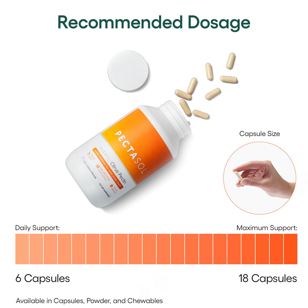 PectaSol Modified Citrus Pectin – 270 Capsules – Total-Body Health Supplement to Support the Heart, Immune System, Inflammation Response & Healthy Aging + Maintain Healthy Galectin-3 Levels