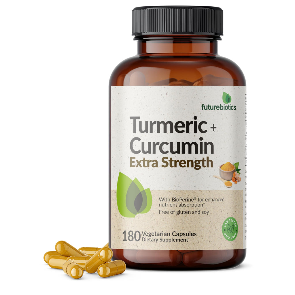 Futurebiotics Turmeric + Curcumin, Antioxidant, Joint & Digestion Support with BioPerine for Enhanced Nutrient Intake, Non-GMO, 90 Vegetarian Capsules