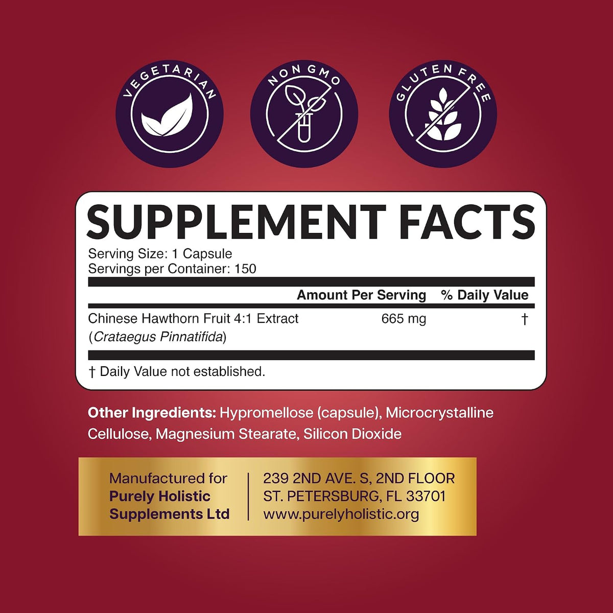 Hawthorn Berry Supplement, 5 Month Supply, Powerful 4:1 Hawthorn Extract | High Strength Hawthorne Berries, Cardiovascular Health Support, Hawthorne Berry Supplement, Vegan & Non-GMO, 150 Capsules