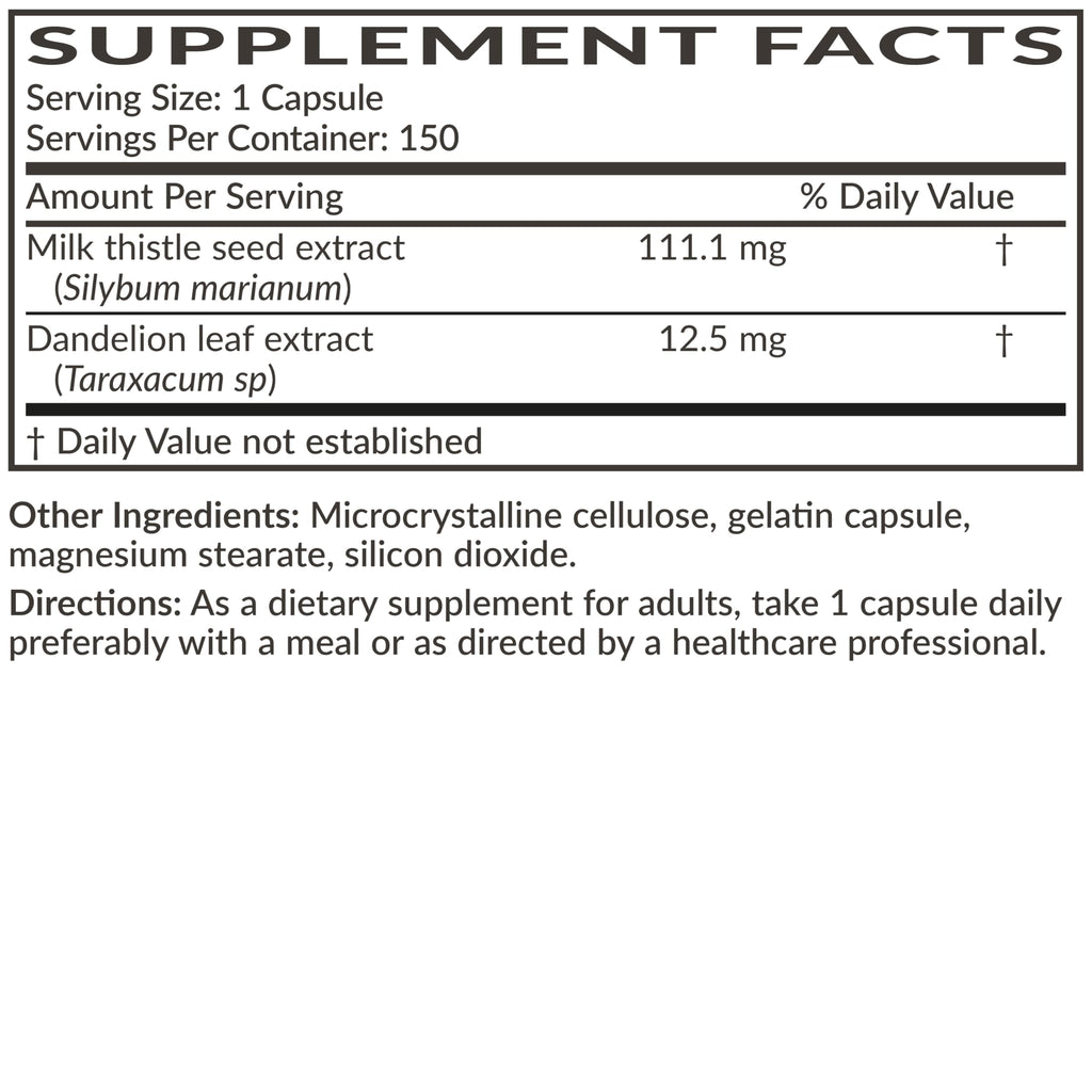 Futurebiotics Milk Thistle Silymarin Marianum & Dandelion Extract Liver Health Support, Antioxidant Support, Detox, 300 Capsules