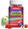 Calcium Magnesium Gummies 600MG, Calcium Magnesium Zinc Gummies with Vitamin D3 - High Absorption Complex Calcium Supplement, Vegan, 60 Counts