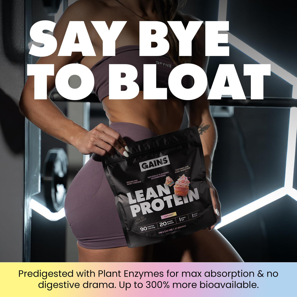 Gains in Bulk Lean Protein Powder with 20g Protein, Strawberry, 27 Servings