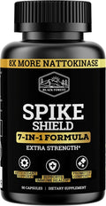 Black Forest Spike Shield 7-In-1 Formula Wellness Supplement – Nattokinase 8000 FU, Bromelain 500mg, Curcumin, Quercetin, NAC, Zinc – Comfort & Antioxidant Support – Non-GMO, Gluten-Free – 90 Capsules