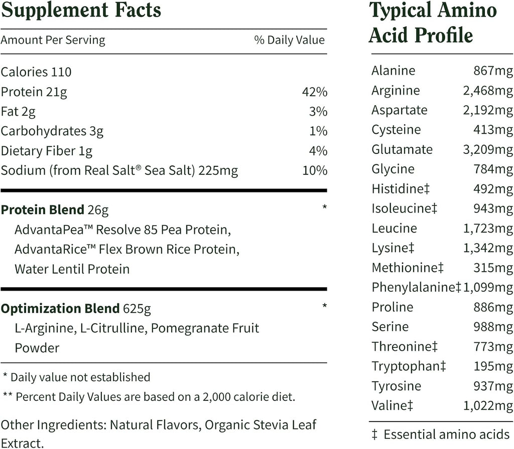 Snap Supplements Plant Based Vegan Protein Powder, Vanilla, 30 Servings
