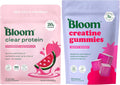 Bloom Strawberry Watermelon Clear Protein and Creatine Gummies Bundle