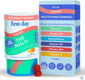 FIRST DAY Women's Multivitamin Gummies with Methylated Folate, 60 Gummies | Vegan daily multivitamin for women with biotin, zinc and organic superfood blend; take 2 gummies daily for everyday nutrition