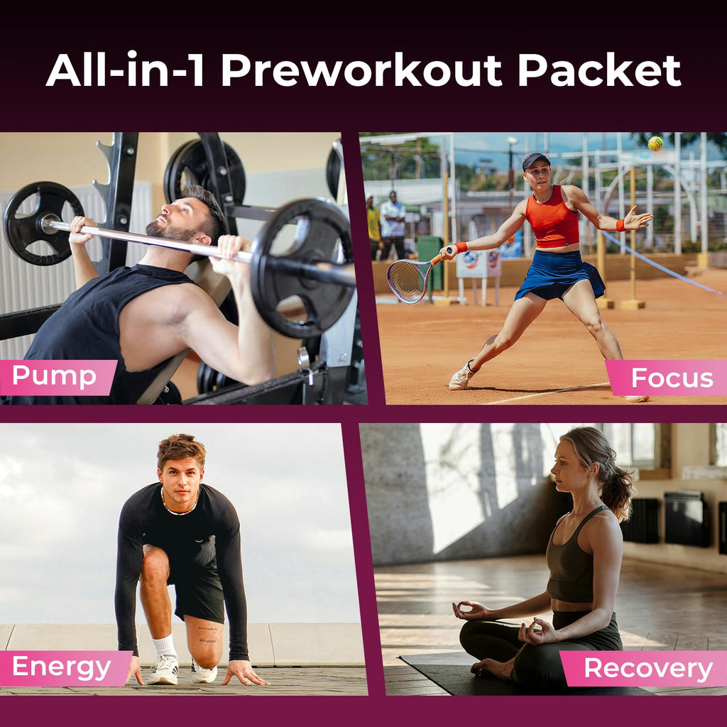 OxyEnergy Stim-Free Pre Workout Powder for Men & Women - 30 Stick Packs, 130mg Low Caffeine Energy & Focus with Beta Alanine, L-Citrulline, Creatine & Taurine - Orange, Sugar Free