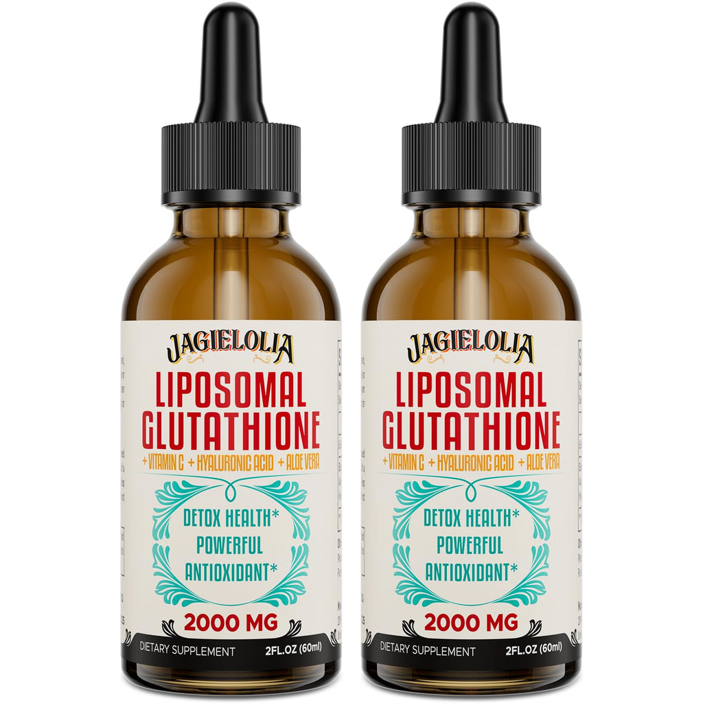 Jagielolia 2000MG Liposomal Glutathione Liquid, Made in The USA, Reduced Glutathione Supplement, Enhanced Absorption, Non-GMO, Powerful Antioxidant for Immune System, Energy, Aging Defense, 2 Floz