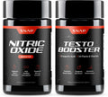 Snap Supplements Nitric Oxide Booster + Testo Booster Supplement Bundle for Men, 90 Vegetarian Capsules Each