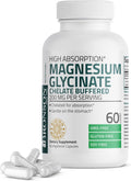 Bronson Magnesium Glycinate 200 MG Chelated High Absorption, 60 Capsules | Stress Relief, Sleep, Heart Health, Nerves, Muscles, and Metabolism Support, Vegetarian, Non-GMO, Gluten Free, Soy Free