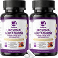 Liposomal Glutathione 1158mg with Astaxanthin for Skin Health 60*2 Vegan CT | 15-in-1 with Milk Thistle, Alpha Lipoic Acid, Antioxidant Complex for Nighttime Skin Radiance, Cellular Health & Liver Detox