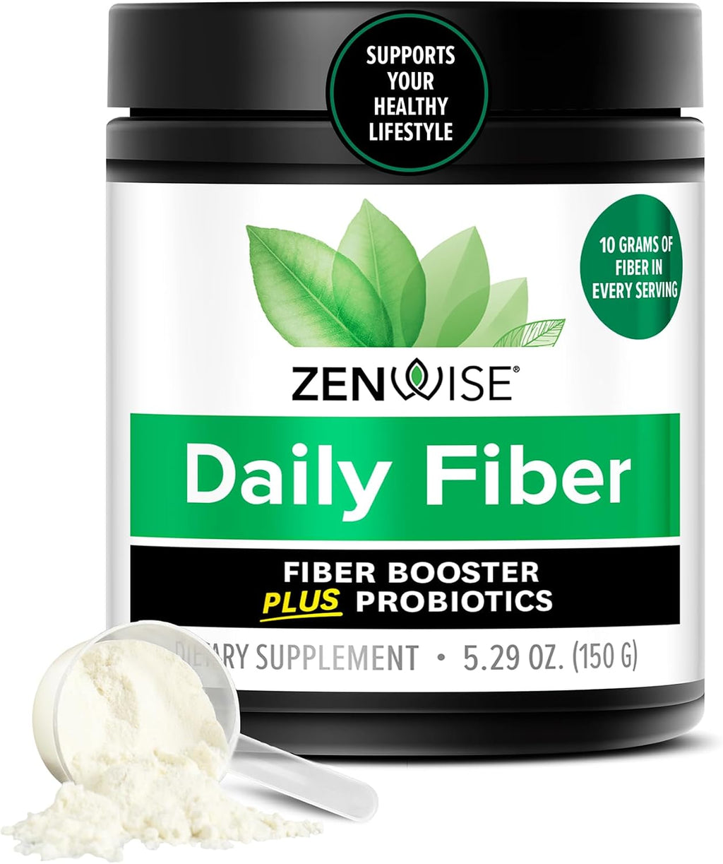 Zenwise Health Metabolic Probiotics Daily Fiber Powder Prebiotic - 15 Day | 15-day Supply, 10g Soluble Fiber, Fibersol, Satiety, Metabolic Probiotics, Appetite Control, Unflavored Powder