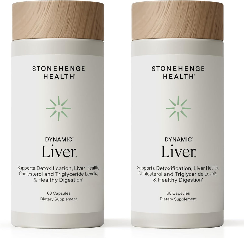 Stonehenge Health Dynamic Liver – Siliphos Milk Thistle Formula – Liver Support & Antioxidant Support, Gut-Liver Axis, Selenium, Zinc, Vitamin E, Ginger, Beetroot Extract Non-GMO, 60 Veg Caps (2 Pack)