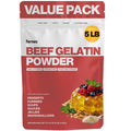 Fernes Bulk Beef Gelatin Powder (5 LB) Unflavored - Grass-Fed & Pasture-Raised, 225 Bloom Thickening Agent for Gummies, Marshmallows, Desserts & Baking - Keto, Paleo, Non-GMO, Kosher, Gluten-Free