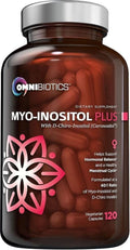 OmniBiotics Myo-Inositol & D-Chiro Inositol Supplement with 40:1 Ratio for Hormone Balance for Women - Women Supplement to Support Reproductive Health & Ovarian Function. Non-GMO - 120 Vegan Capsules