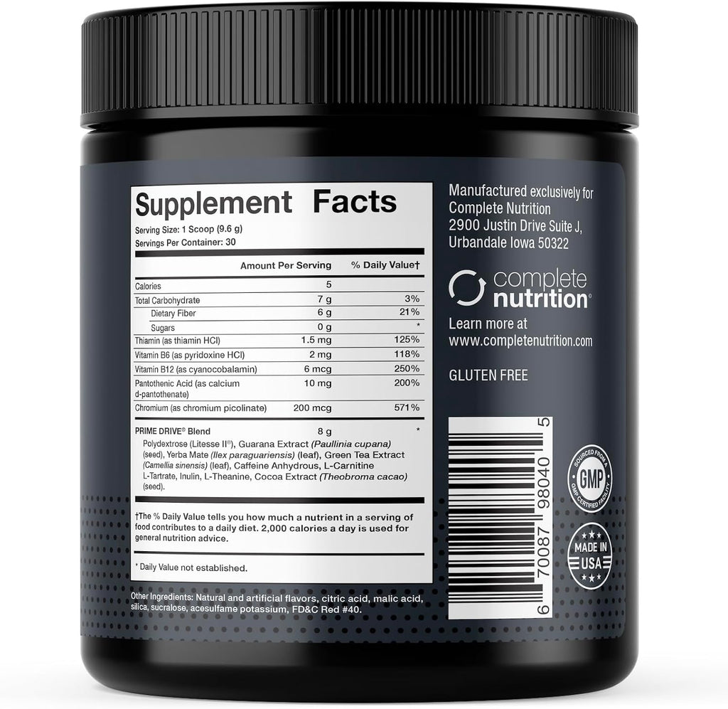 Prime Drive Energy Strawberry Melon Pre Workout Energy Drink Powder, Provides Extreme Energy, Focus and Intensity, Boosts Metabolism 10.2oz (30 Servings)