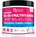 NATURE TARGET Dog Vitamins Powder, Probiotics & Digestive Enzymes for Gut Health, Glucosamine & Chondroitin & Omega 3, Complete Supplement for Homemade Dog Food, Joint & Skin & Immune Support | Probiotics & Digestive Enzymes for Gut Health, Glucosamine &