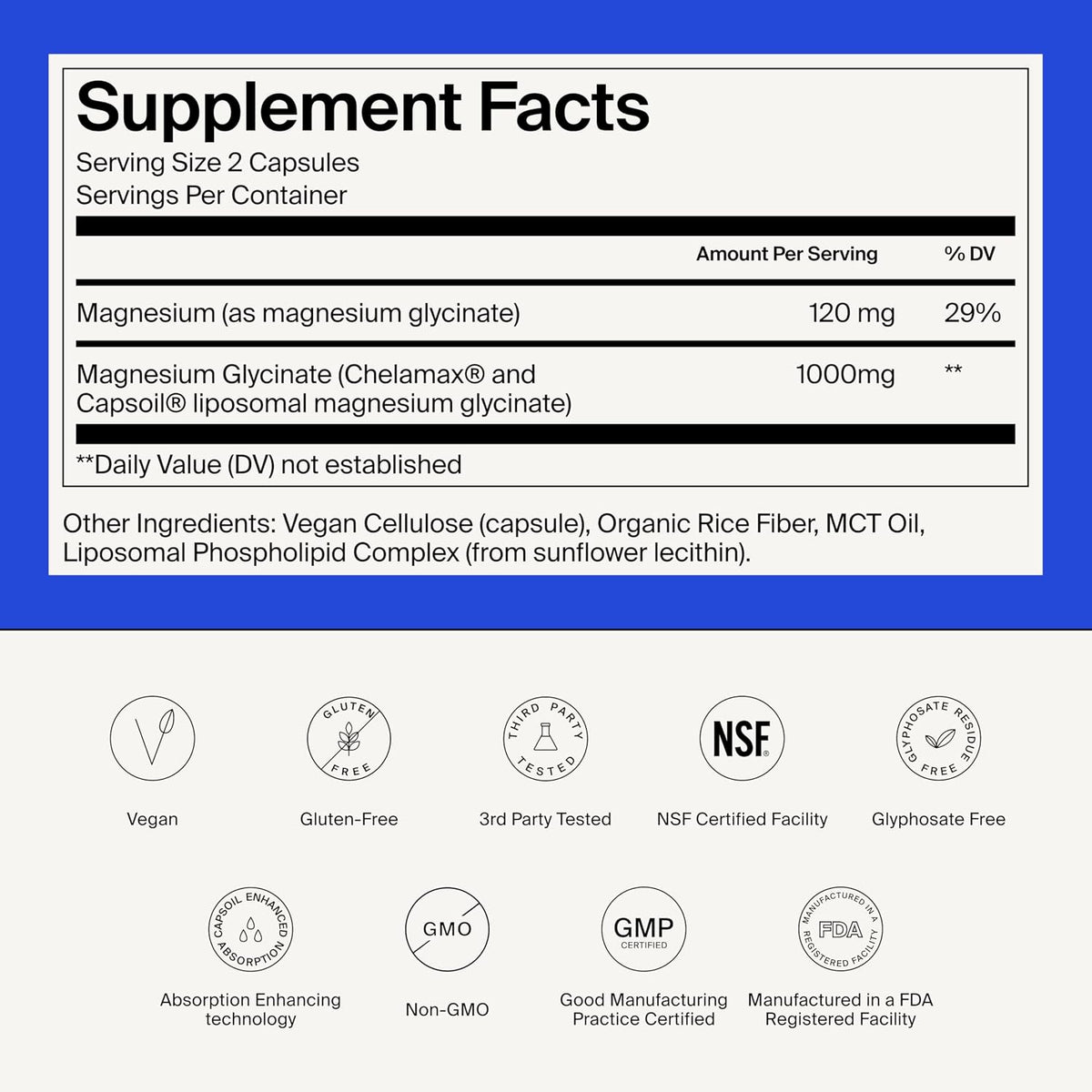 The Absorption Company Magnesium Glycinate 1000mg - 120 Liposomal Capsules | Liposomal Magnesium Bisglycinate, Max Absorption & Extra Strength for Relaxation, Non-Laxative, Vegan Calming Supplement