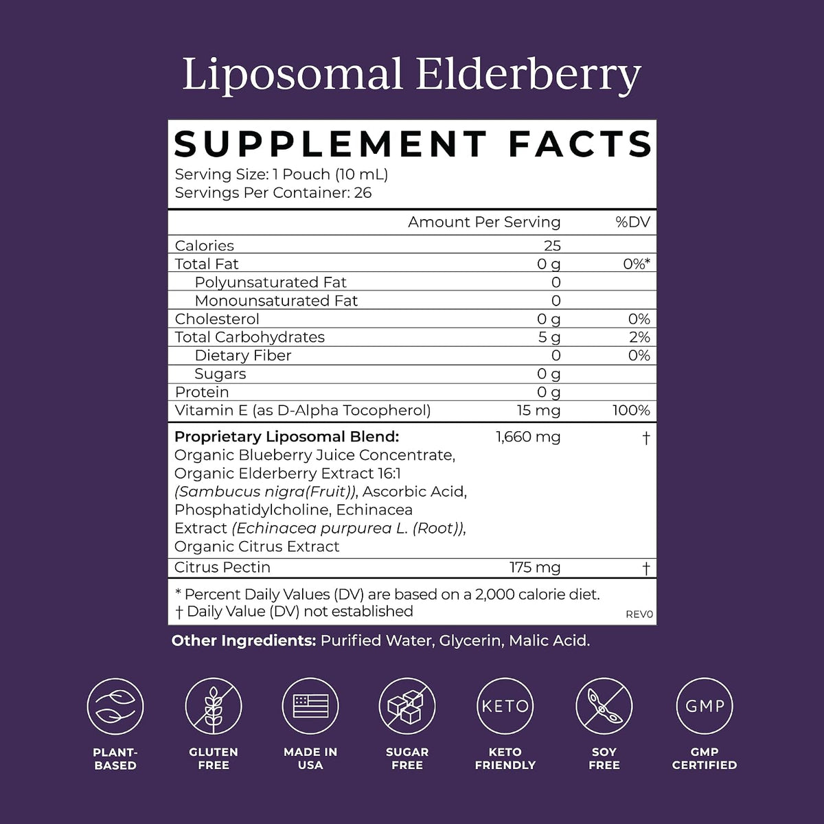 CYMBIOTIKA Liposomal Elderberry with Vitamin E for Immune Support