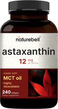 NatureBell Maximum Strength Astaxanthin 12mg, 240 Softgels - 4 Month Supply - Natural Antioxidant from Haematococcus Pluvialis Microalgae | Non-GMO, Gluten Free