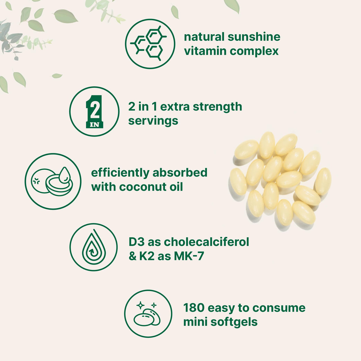 Micro Ingredients Vitamin D3 K2 MK-7 10,000 IU Per Serving, 300 Softgels | Made with Virgin Coconut Oil, K2 200 mcg Per Serving. D3 & K2 Vitamin Supplement. Easy-to-Swallow. Non-GMO, Gluten Free.