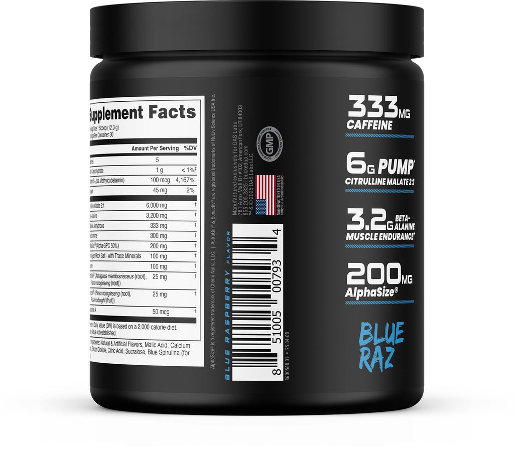 Bucked Up - Woke - HIGH STIM Pre Workout - Best Tasting - Focus Nootropic, Pump, Strength and Growth, 30 Servings (Rocket Pop)