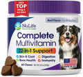 Dog Multivitamin Chewable - 22 in 1 Dog Vitamins and Supplements with Green Lipped Mussel & Omega 3 for Joints, Skin & Coat, Immune System - Senior & Puppy Multivitamin for Dogs - 60 Beef Chews
