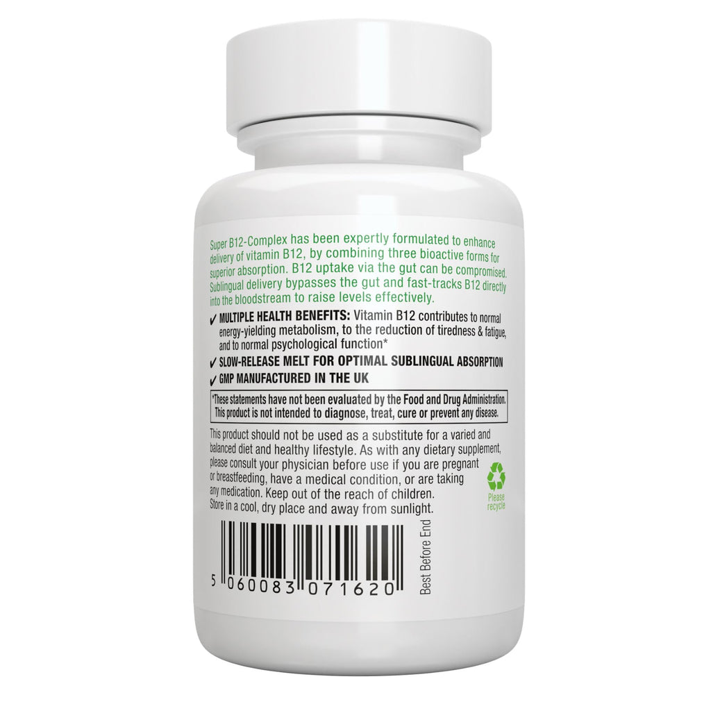 Igennus Sublingual Vitamin B12 Complex 1000mcg, Methylated Methylcobalamin, Adenosylcobalamin & Hydroxocobalamin, High Absorption & Clean, 180 Servings, Sugar-Free & Vegan